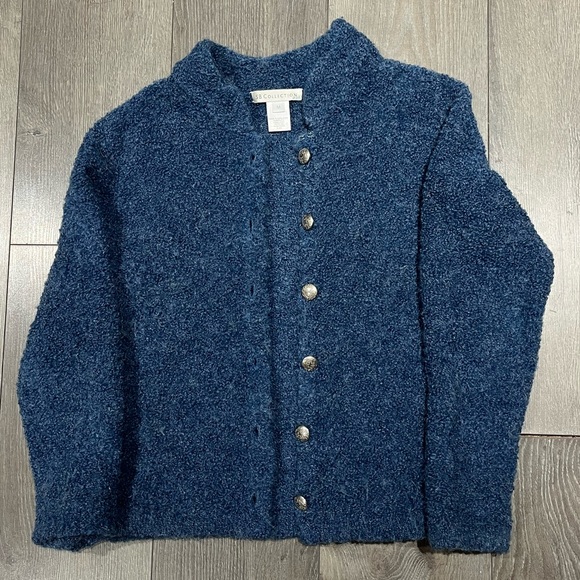 SD Collection Sweaters - SD Collection Textured Blue Cardigan